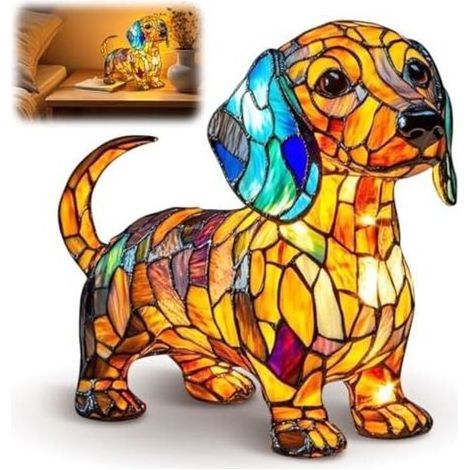 Veilleuse décorative teckel, lampe LED USB en résine, lampe chien décorative pour les amoureux des chiens, veilleuse pour la maison (1/5)