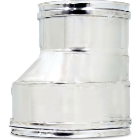 Maka Raccordo Eccentrico Femmina-Femmina FF Canna Fumaria Acciaio Inox Ø 130 (F) → Ø 120 (F) (1/4)