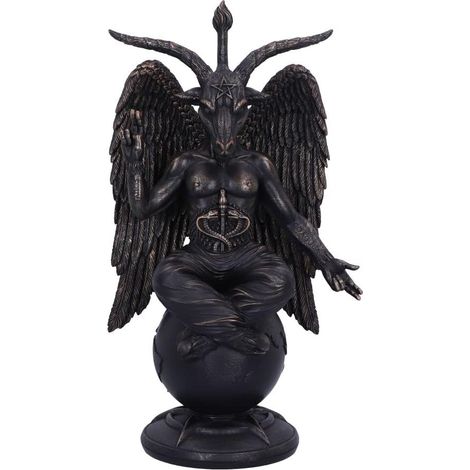 Baphomet Antiquity Grand Modèle Noir 38 cm - Statue d'Antiquité, Décoration Mystique, Art Religieux, Idée Cadeau Unique