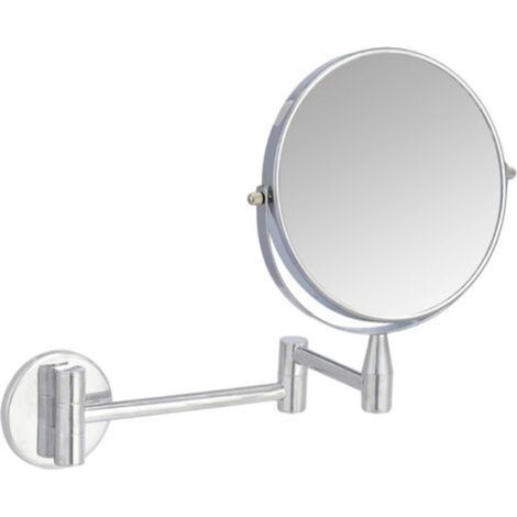 Wall mounted cosmetic mirror, 1x/5x magnification, chrome (1/4)