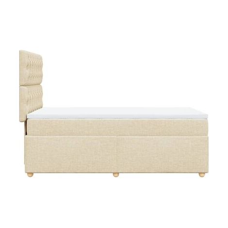 Sommier Snowco (avec matelas), couleur crème, 80 × 200 cm, tissu, tissu doux et respirant, pour chambre, décor moderne, facile à assembler (1/5)