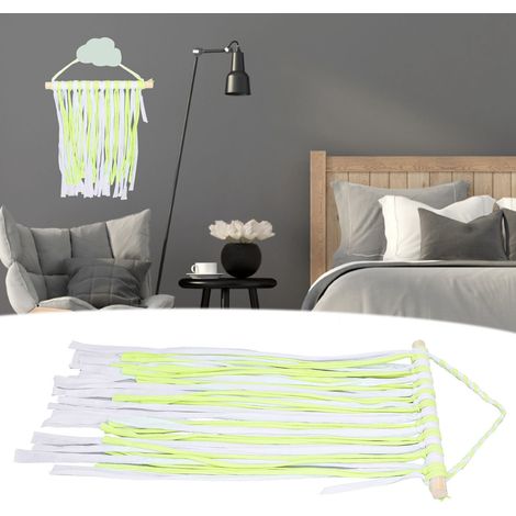 Bande de rangement pour pinces à cheveux, accessoires pour cheveux d'enfants, organisateur d'accessoires pour cheveux de filles, porte-pinces à cheveux, présentoir à serre-têtes à pompons et nœuds, sé (1/5)