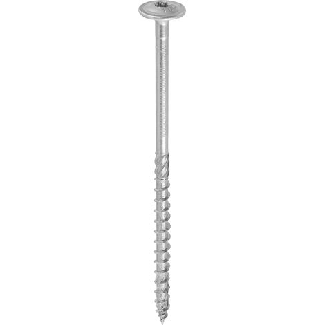 Vis à bois zinguée blanc - tête ronde - filetage partiel - empreinte torx - pointe anti-fendage 8 x 220 - Boîte de 50
