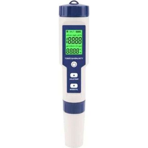 Testeur de salinité de piscine, testeur numérique de salinité d'eau de mer 5 en 1, kit de test d'étanchéité IP67 (1/4)