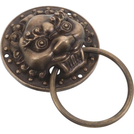 de porte vintage en laiton doré motif tête de lion résistant (1/5)
