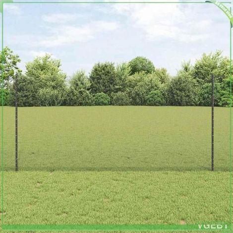 Clôture kit acier gris 25 m x 1,2 m – kit panneaux extérieur résistant aux intempéries (1/5)