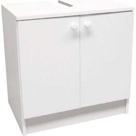 Meuble bas de salle de bain blanc 60 x 62 x 42 cm – 1 tiroir – Fixation murale – Pour espaces confinés – Nova