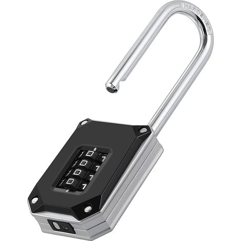 Cadenas à combinaison haute performance, anse de 57 mm, serrures à 4 chiffres pour armoires avec grands chiffres blancs et protection contre la réinitialisation, cadenas pour salle de sport (1/4)