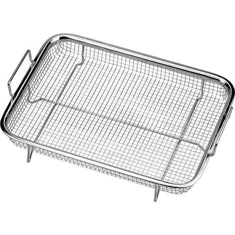 Grillbesteck-Set – Grillkorb aus Edelstahl, Grillplatte für den Außenbereich 30 x 22 x 5,5 cm (1/2)