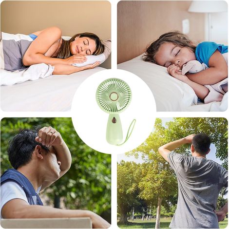 Kleiner, tragbarer Ventilator, persönlicher tragbarer Ventilator – wiederaufladbarer Taschenventilator – tragbarer Ventilator mit bunten Lichtern (1/4)