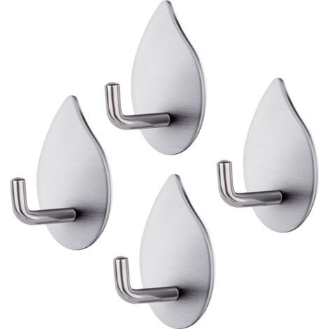 LaBlanc - Ganci adesivi, 4 pezzi Ganci autoadesivi in acciaio inox 304 Ganci da parete Portasciugamani impermeabile per bagno Capacità 3 kg Ganci da parete per camera da letto Cucina Bagno