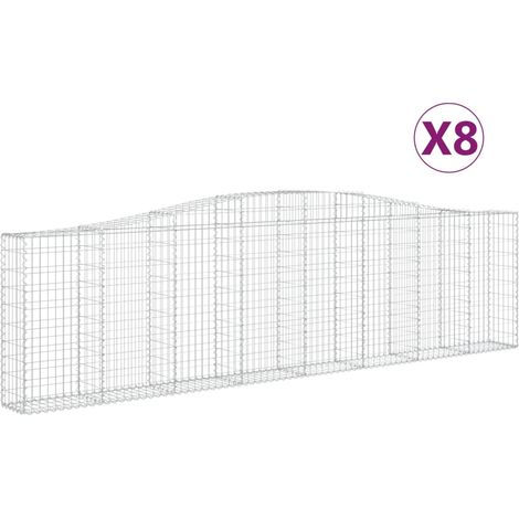 Maison Exclusive - Paniers à gabions arqués 8 pcs 400x30x100/120 cm Fer galvanisé