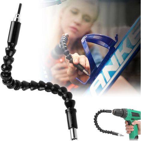 Flexible Drill Bit Extension - 150 mm Length - Magnetic Hex Shank - Soft Flexible Shaft - For Electric Pneumatic Cordless Screwdrivers - 1 Piece