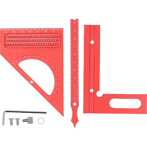 Regla multifunción de aluminio ajustable de 180° con puntero semicircular para madera y construcción. (1/5)