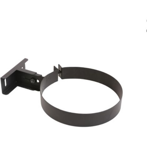 Collier mural réglable noir - Pour simple paroi 150 mm (1/2)