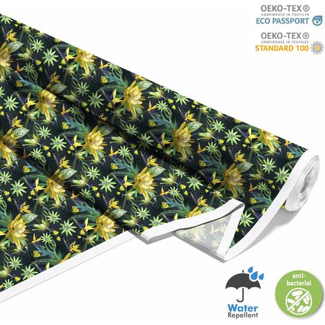 TESSUTI DECORATIVI PER ESTERNI OXFORD - Motivo con fiori e foglie tropicali (1/5)