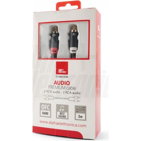 Cavo audio stereo 2rca 3m oro alpha elettronica 17-060/03k