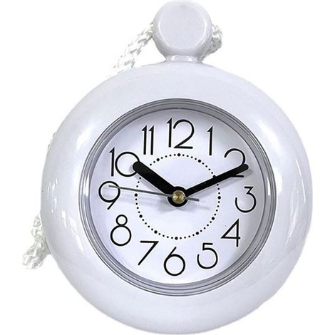 Wasserdichte Duschuhr für Bad und Schlafzimmer, multifunktional, analoge Quarzuhr, mit Aufhängevorrichtung, 11,5 cm Durchmesser (1/5)