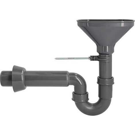 Siphon entonnoir DN50 avec fixation murale en matière recyclée