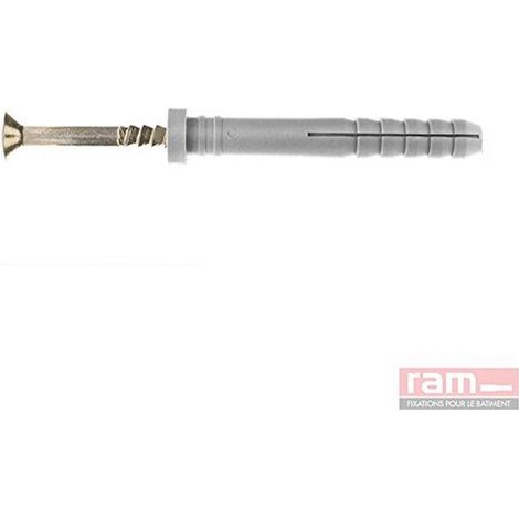 Cheville Tête Plate avec Clou-Vis TF, 5mm x 30mm, Boîte de 100
