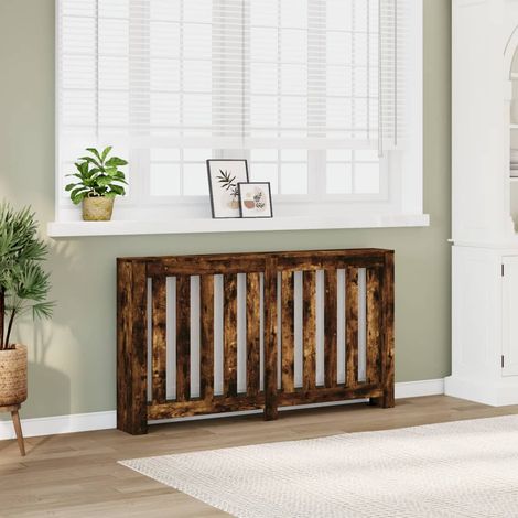Radiator Cover Smoked Oak 149 x 20 x 82 cm Engineered Wood vidaXL