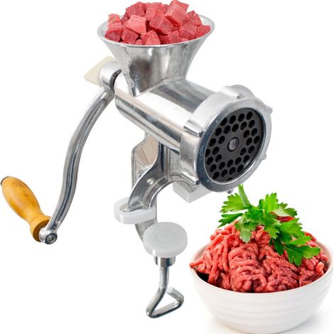 Hachoir à Viande Manuel Hachant Les Légumes Avec Manivelle En Aluminium (1/2)