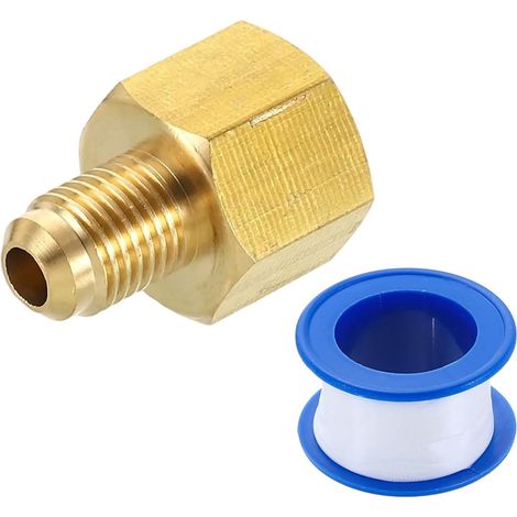 Raccord En Laiton, 1/4 SAE Mâle x 5/16 SAE Femelle Adaptateur De Tube À Bague Pour Ligne D'Air Gaz Réfrigération HVAC (1/5)