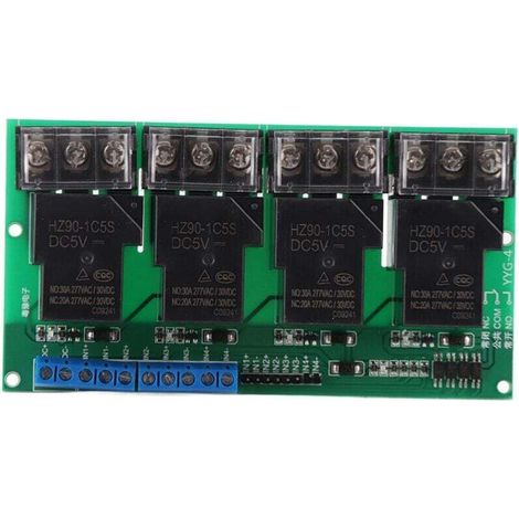 Four-channel high-power relay module, control panel, optocoupler, 30 A isolation, YYG-4 DC5 V (1/4)