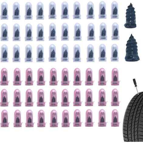 60 clavos de goma para reparación de neumáticos, kits de reparación de neumáticos al vacío, tornillos de goma en espiral, herramienta de autoservicio rápida para reparar pinchazos en neumáticos de coc