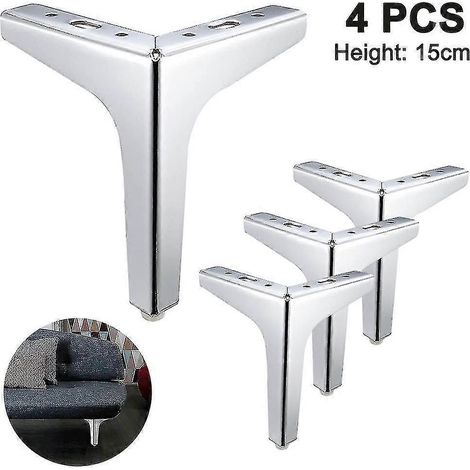Set mit 4 Sofabeinen aus Metall im modernen Stil, für Selbstmontagemöbel. Stabile, dreieckige Beine, passend für Kommoden und Couchtische. (1/5)