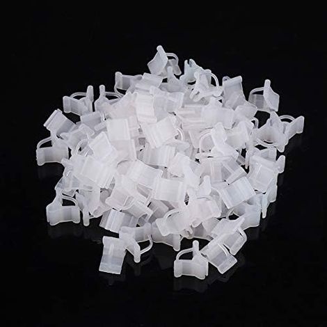 Lot de 100 Pinces de greffage en Plastique pour Plantes grimpantes légumes tomates Fruits Branches d'arbre Mini Outils de Jardinage (1/5)