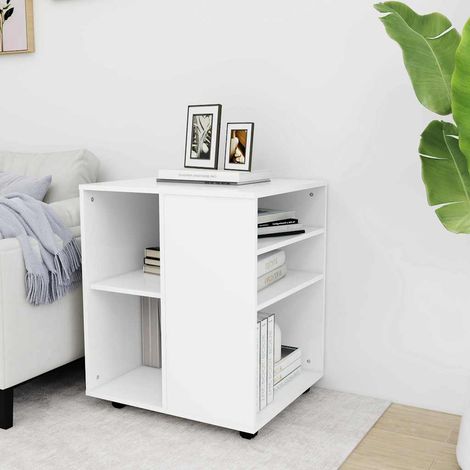Armoire à roulettes pour bureau en bois d’ingénierie blanc 60 x 53 x 72 cm - PANGIVO (1/5)