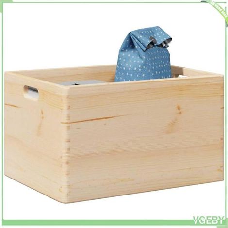 Boîte en bois - FAFEISY - 4017394 - Pin massif - 40x30x23 cm - Poignées latérales (1/5)