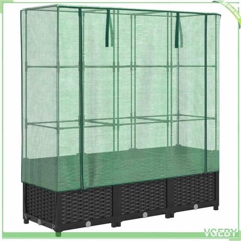 Jardinière surélevée - FAFEICY - 4015815 - Housse imperméable - Aspect rotin - 120x40x138 cm (1/5)