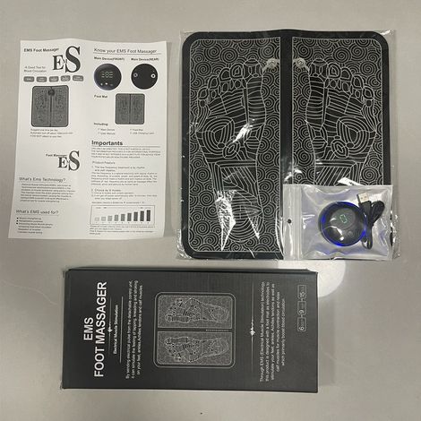 Appareil de massage des pieds, appareil de massage des pieds EMS, appareil de massage des pieds électrique pliable et portable pour la circulation sanguine et le soulagement des douleurs musculaires, (1/5)