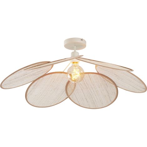 QAZQA aisha - Plafonnier - 1 lumière - L 80 cm - Crème - Japandi - éclairage intérieur - Salon I Chambre I Cuisine I Salle à manger