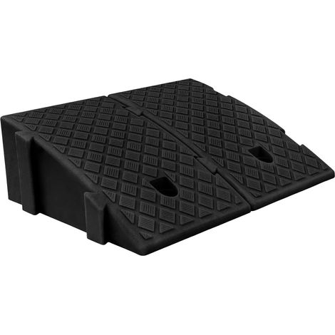 Rampes de trottoir (Lot de 2) – Rampe de seuil portable, Rampe d'accès pour allée avec 2 boulons d'expansion, Rampe de seuil de porte, Rampes de trottoir pour vélos, voitures, motos et fauteuils roula