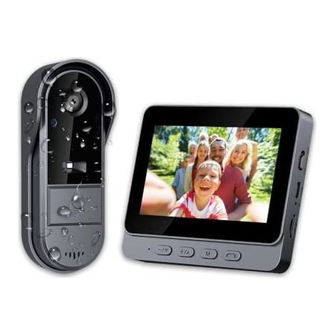 Sonnette sans fil avec caméra 1080P – Visiophone vidéo extérieur étanche IP67 – Écran 4,3' – Angle de vision 170° – Vision nocturne (1/5)