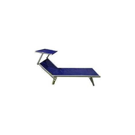 2 x C LETTINO IN ALLUMINIO PLAYA C/PARASOLE BLU
