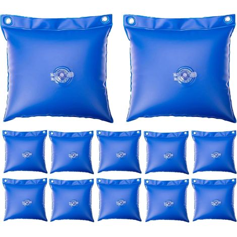 JSSEVN-12 Pcs Pool Water Bags, Winter Weights, PVC Pool Bags, Leakproof Tarp Weights, Heavy Duty Pool Accessories, Antifreezing Pool Bags (1/5)