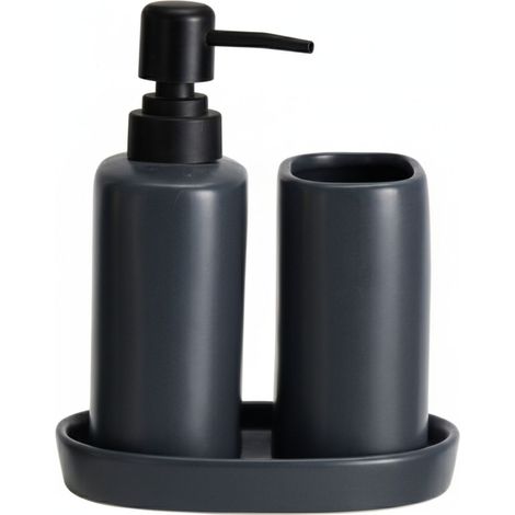 Badezimmerset PLY, Keramikspender, Becher und Tablett
