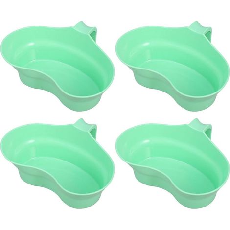 GDHZS- Bassin de Rinçage Buccal en Plastique avec Poignée, Bord Lisse, 4 Pièces, Adapté pour Patients Alités et Soins Chevet,vert (1/5)