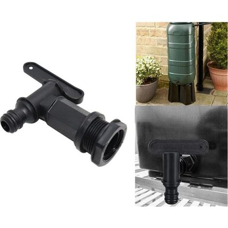 Robinet Cuve Plastique,Adaptateur de Boîte de Rangement D'eau,Raccord Robinet Cuve,Robinet Cuve eau de Pluie pour Recuperateur Eau de Pluie, Réservoir de Carburant pour Recuperateur Eau de Pluie (1/4)