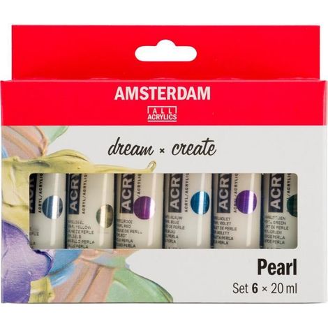 Peintures acryliques - Talens - AMSTERDAM - Couleurs nacrées - 20ml - Brillant