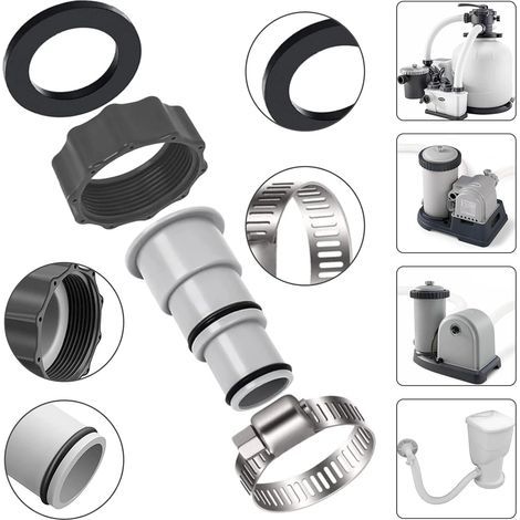 Adaptateur Tuyau Pompe Piscine, Adaptateur de Tuyau de Piscine A, Remplacement Adaptateur de Tuyau Série, 2 Pièces Adaptateur de Tuyau de Rechange, pour Tuyau de Piscine de 32 et 38 mm (1/4)