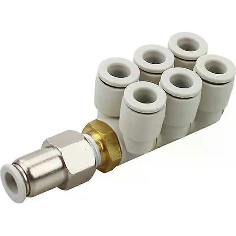 Für 7-Wege-Doppelreihen-Schnellkupplung für Luftleitungen mit 4, 6, 8, 10 und 12 mm Durchmesser, 1 Eingang, 6 Ausgänge, universelle Drehung – JXLGV (1/4)