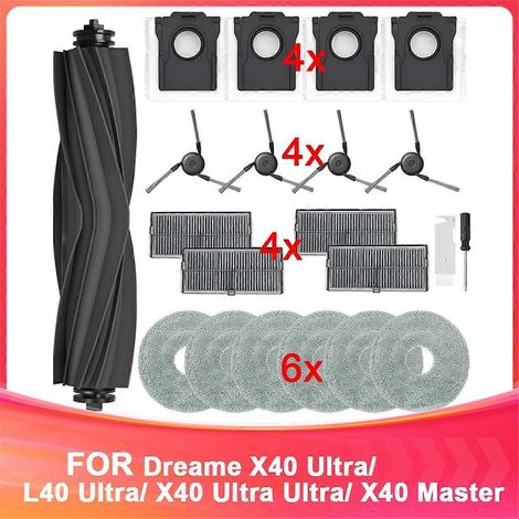 Accessoires pour X40 Ultra/L40 Ultra/X40 Ultra Complete : kit de remplacement complet comprenant : brosse principale, filtres, brosses latérales et sacs à poussière. (1/5)