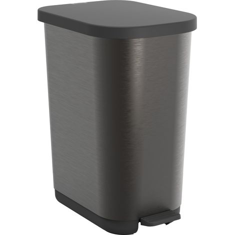 Rotho Treteimer Ribo 35 L schwarz Mülleimer (1/3)
