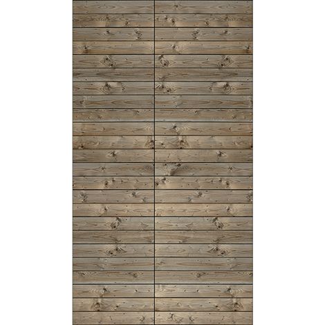 Sticker réfrigérateur et lave vaisselle, planches de bois découpés effet trompe l'oeil horizontal, 180 cm X 100 cm (1/4)