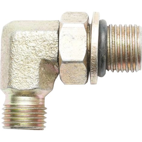 Adattatore idraulico 90 gradi per codice OEM JCB 816/90618, 816/13383, 332/R7492, 332/R5971, 816/90199 Breckner Germany (1/4)
